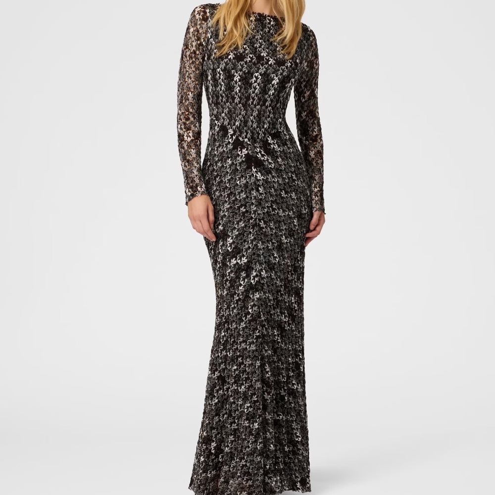 Missoni Brown and Black Long Sleeve Dress